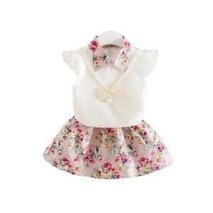3T Pink Pearl 3 piece Shirt, Skirt, Necklace Set Baby/Toddler Outfit